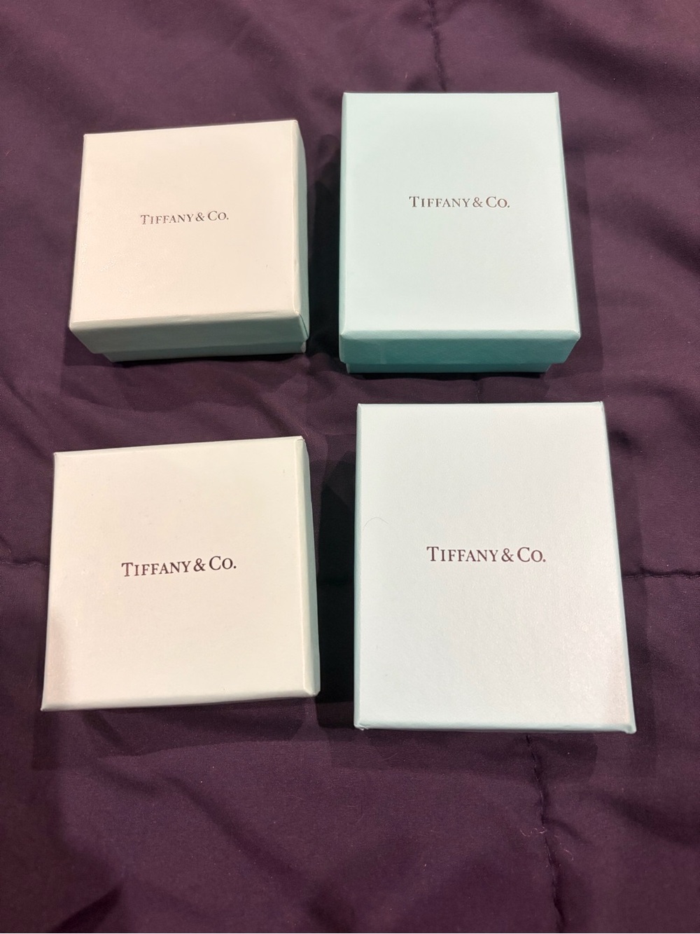 Tiffany & Co. Small Jewelry Boxes in White and Tiffany Blue